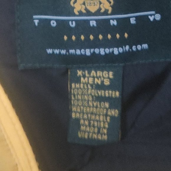 MacGregor Golf ** Men's Tourney golf windbreaker jacket in size XL - Picture 15 of 15